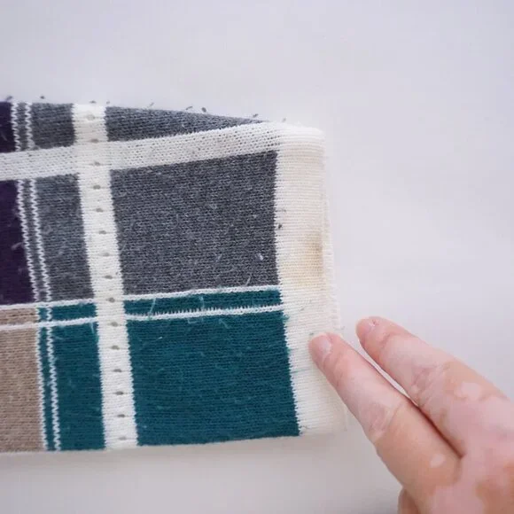 Alfred Dunner Cream Multi Cotton Plaid Knit Button Cardigan Preppy M - Picture 5 of 10